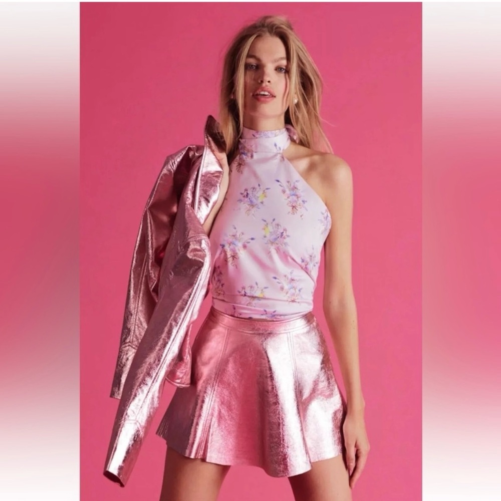 LoveShackFancy Shimmering Pink Skirt